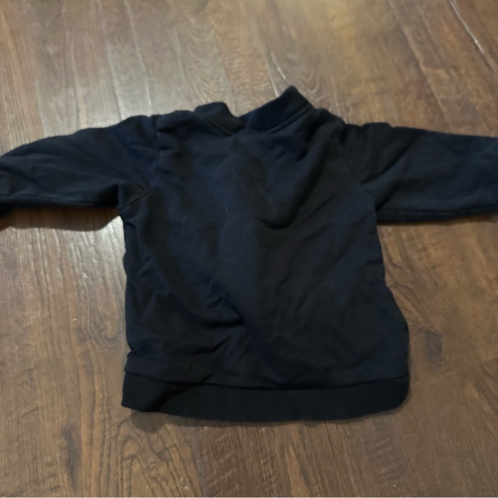 H&M Unisex Baby Black Crewneck Zippered Sweatshirt 6-9 Month - Picture 2 of 3